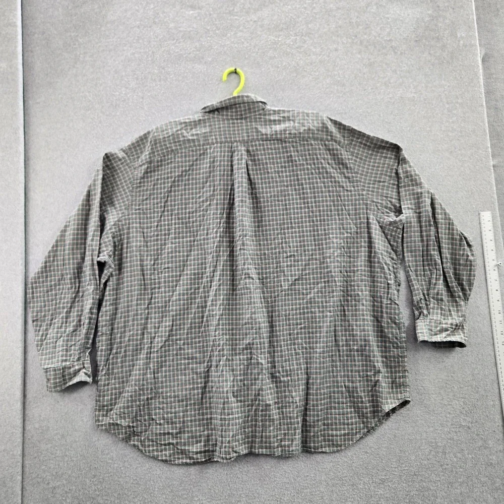 Ralph Lauren Men Button Up Shirt 4XB Green Pony Embroidery Plaid Flannel